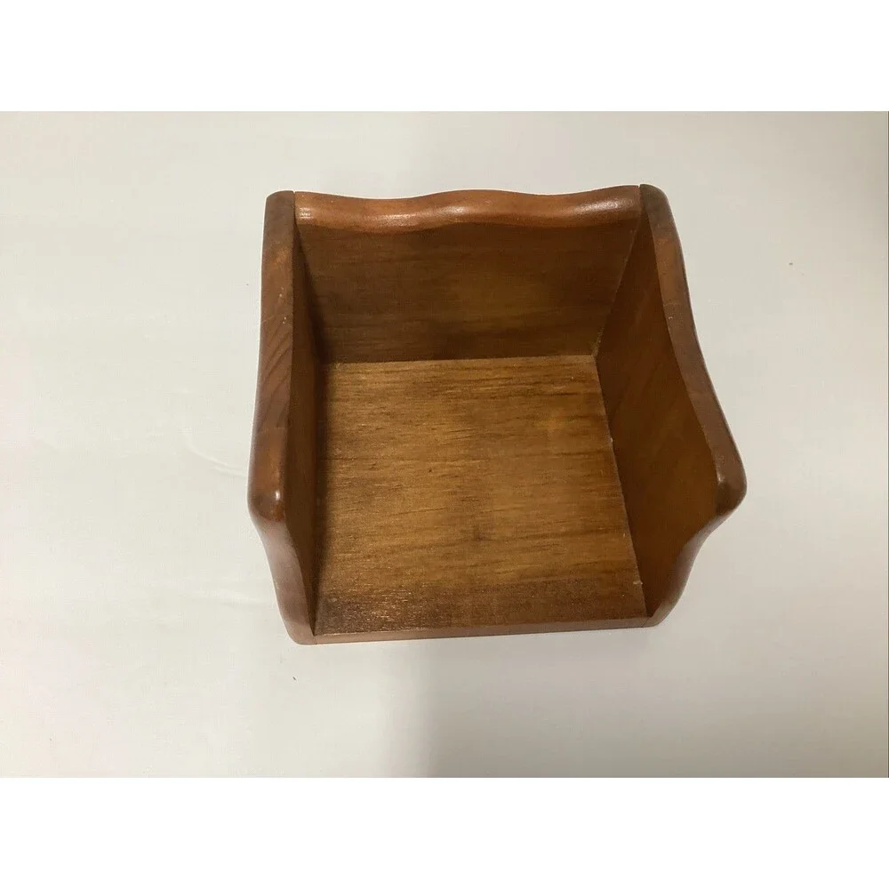 kamenstein coaster set 6 piece wooden cork w/holder MCM retro